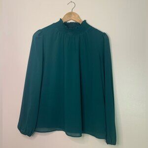 J. Crew Hunter Green Blouse Size XS